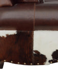 Western Style Leather & Hair On Hide Sofa Whiskey Brown Marshal - Uptown Sebastian