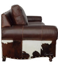 Western Style Leather & Hair On Hide Sofa Whiskey Brown Marshal - Uptown Sebastian