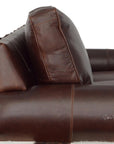 Western Style Leather & Hair On Hide Sofa Whiskey Brown Marshal - Uptown Sebastian