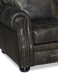 Western Style Leather Couch With Grey Alligator Embossed Leather - Uptown Sebastian