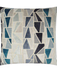 Zander Geometric Turquoise Teal Slate Blue Large Throw Pillow With Insert - Uptown Sebastian