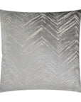 Zermatt Silver Chevron Silver Large Throw Pillow With Insert - Uptown Sebastian