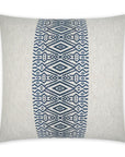 Zinga Indigo Embroidery Band Navy Large Throw Pillow With Insert - Uptown Sebastian