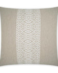 Zinga Twine Embroidery Band Tan Taupe Large Throw Pillow With Insert - Uptown Sebastian