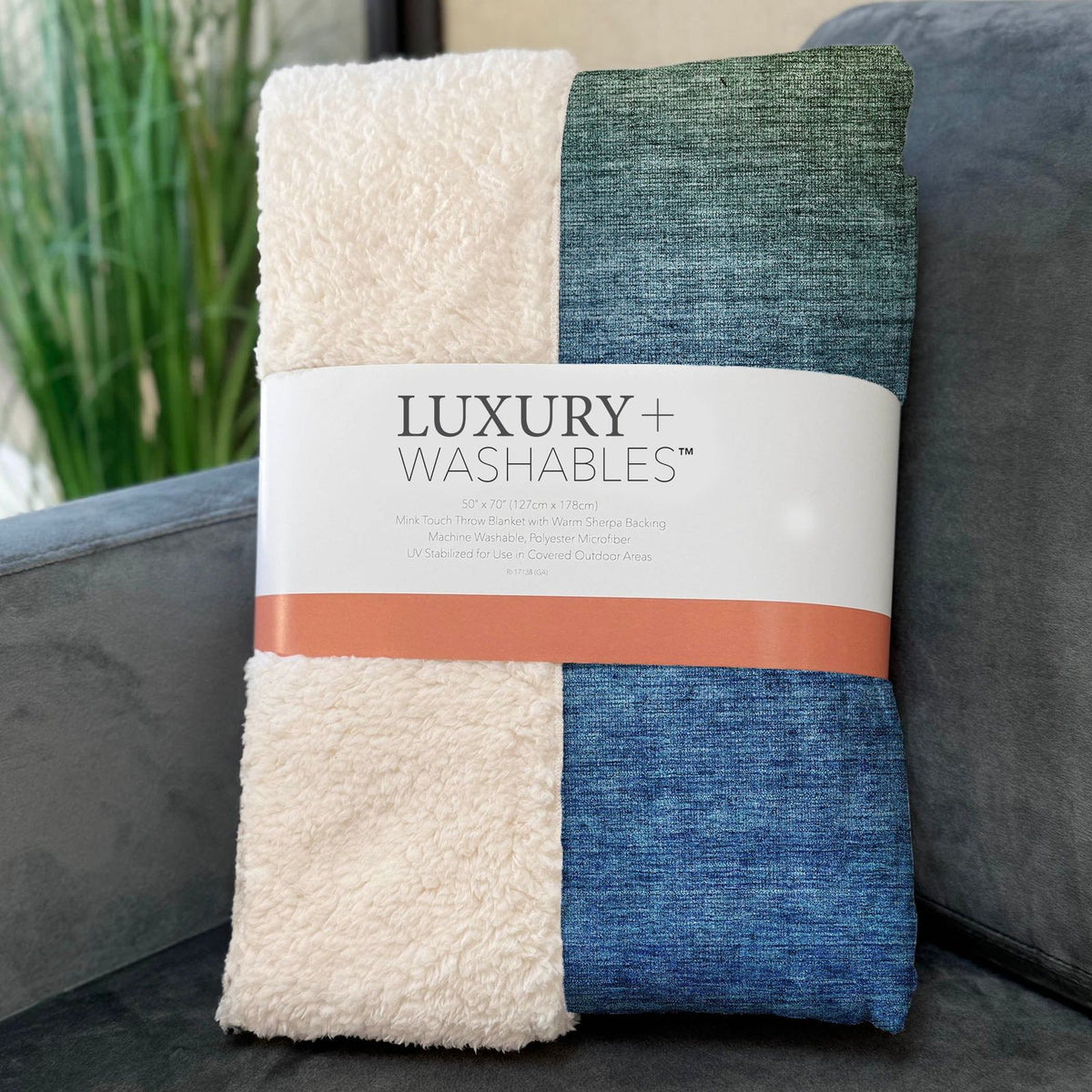 Quiet Current Olive Washable Indoor-Outdoor Rug