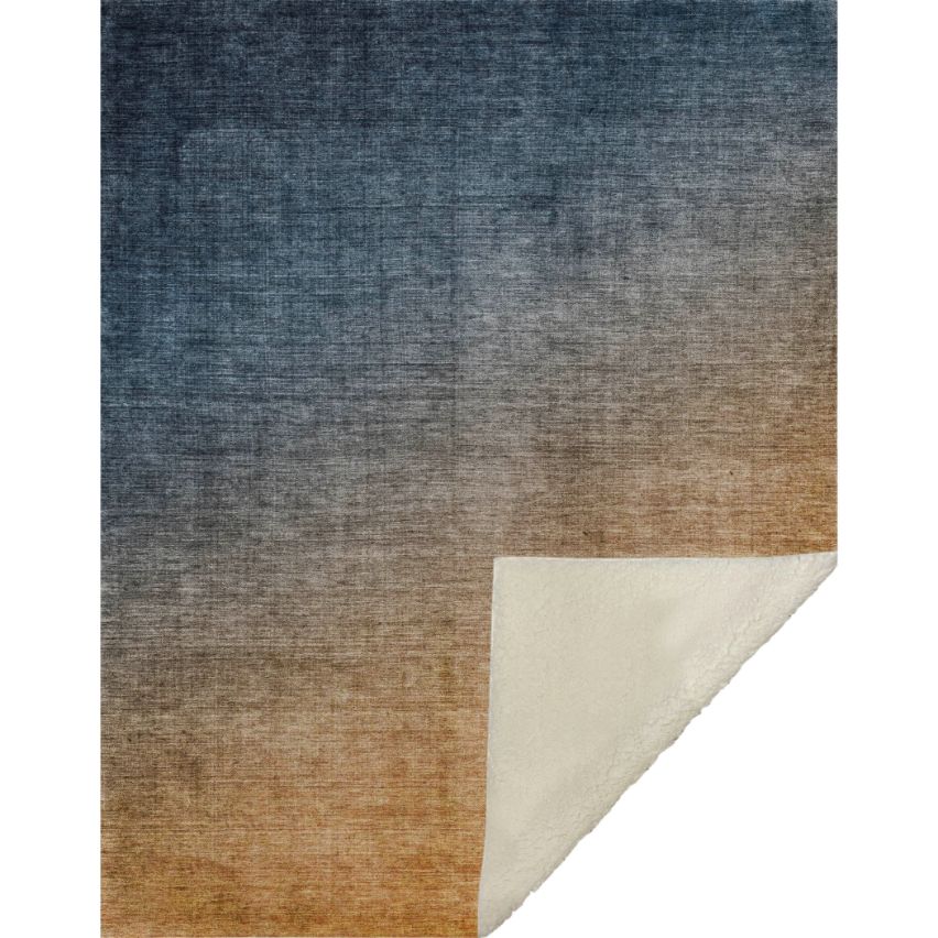 Ombre Blue Washable Indoor-Outdoor Rug