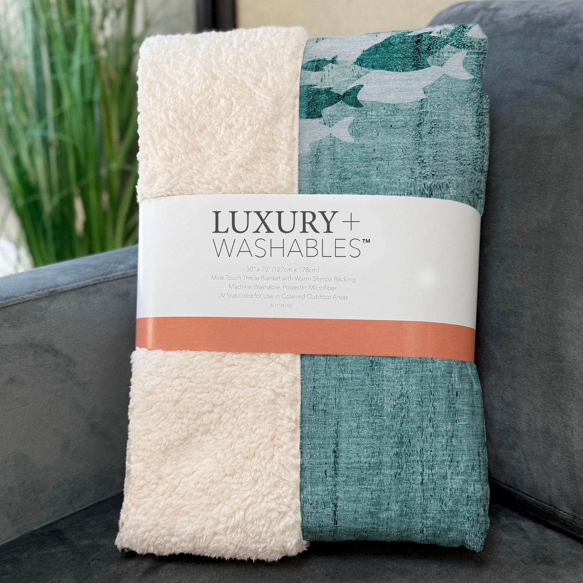 Nautical Teal Washable Indoor-Outdoor Rug