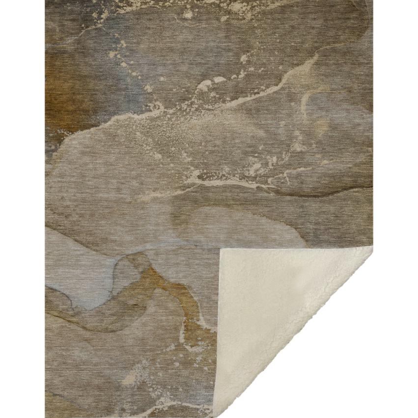 Muted Whispers Brown Washable Indoor-Outdoor Rug