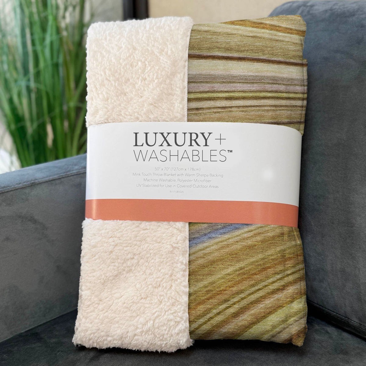 Waves Brown Washable Indoor-Outdoor Rug