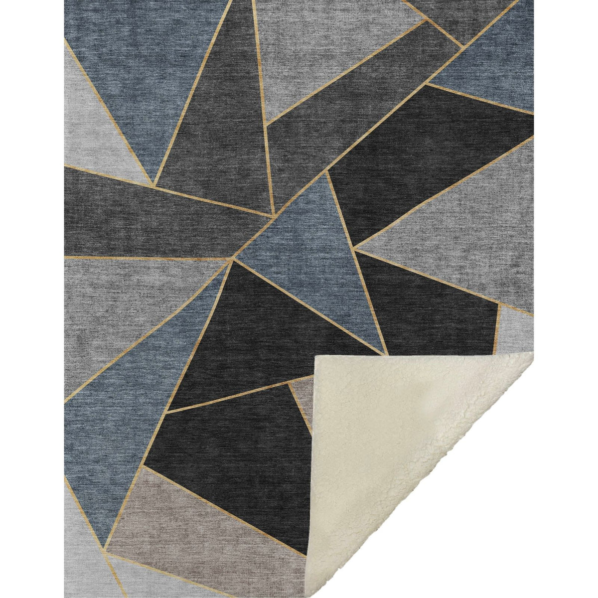 Gentle Waves Blue Washable Indoor-Outdoor Rug