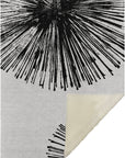 Circles Black Washable Indoor-Outdoor Rug