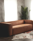 Contemporary Leather Club Sofa 100" Wide