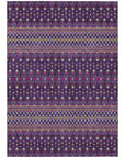 Lazy Rivers Purple Washable Indoor-Outdoor Rug