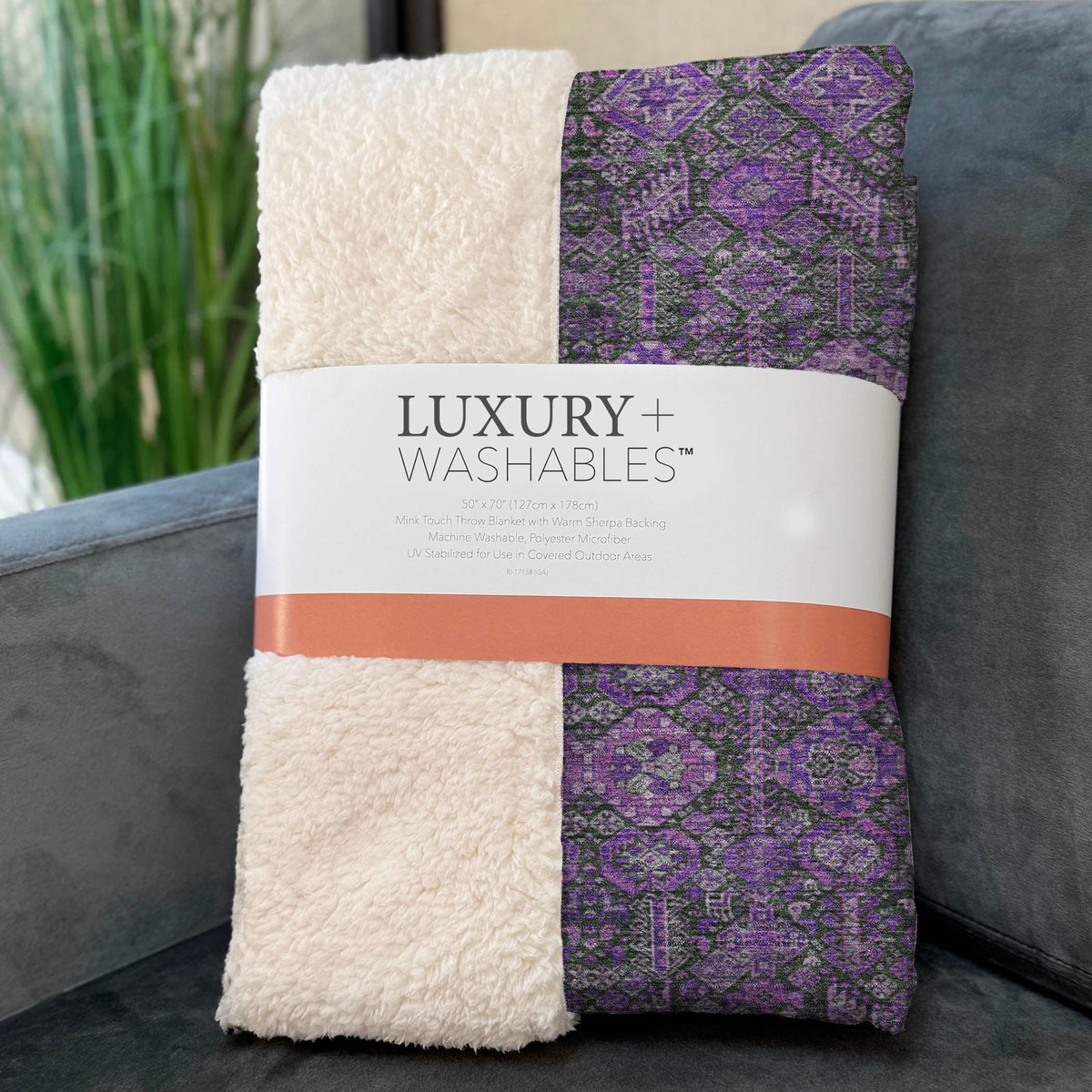 Bohemian Purple Washable Indoor-Outdoor Rug