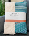 Waves Teal Washable Indoor-Outdoor Rug