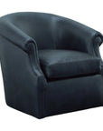 Black Leather Swivel Club Chair Seattle