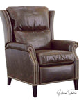 Kinetic Brown Leather Power Push Button Recliner
