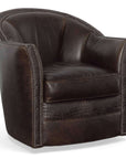 Texas Love Leather on Hide Western Swivel Club Chair