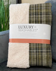Plaid Brown Washable Indoor-Outdoor Rug