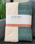 Stripes Teal Washable Indoor-Outdoor Rug