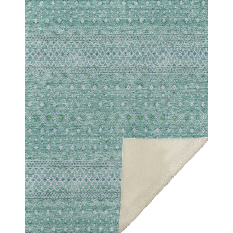 Boho Teal Washable Indoor-Outdoor Rug