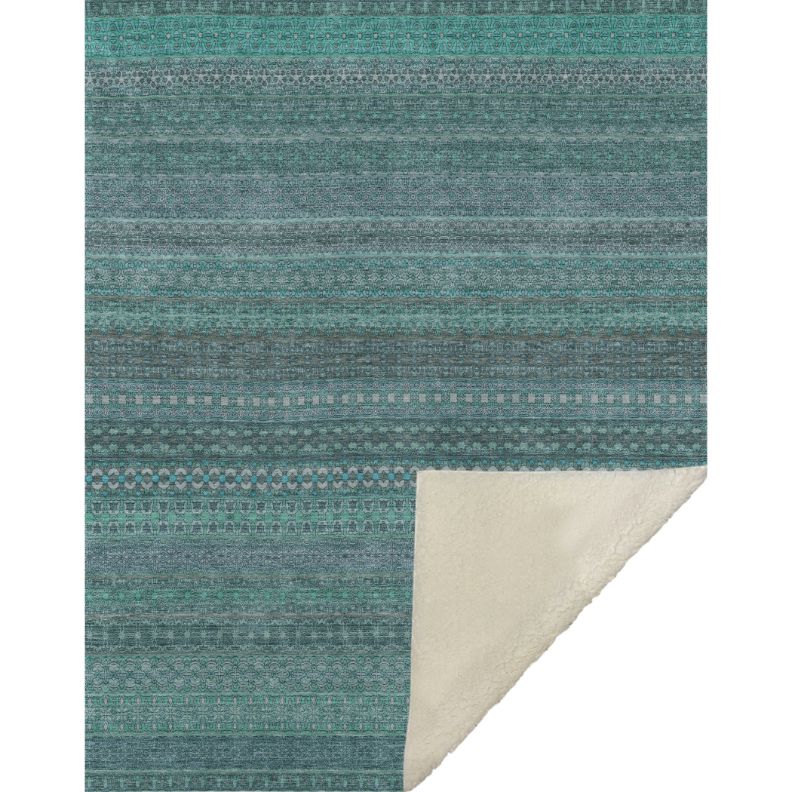 Stripes Teal Washable Indoor-Outdoor Rug