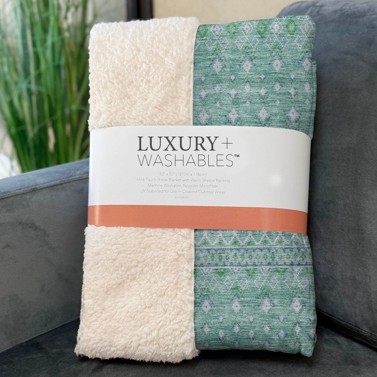 Boho Teal Washable Indoor-Outdoor Rug