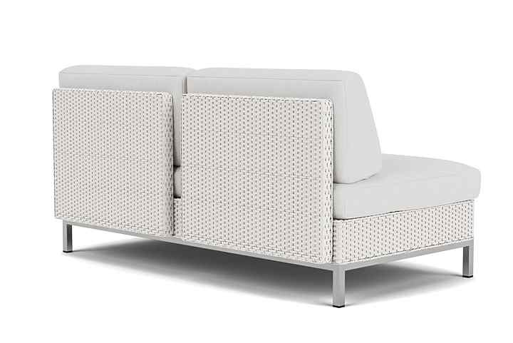 Elements Armless Outdoor Settee with Loom Back