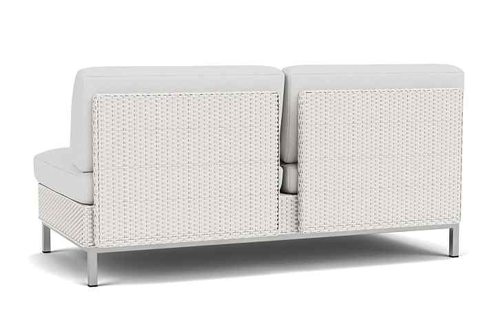 Elements Armless Outdoor Settee with Loom Back