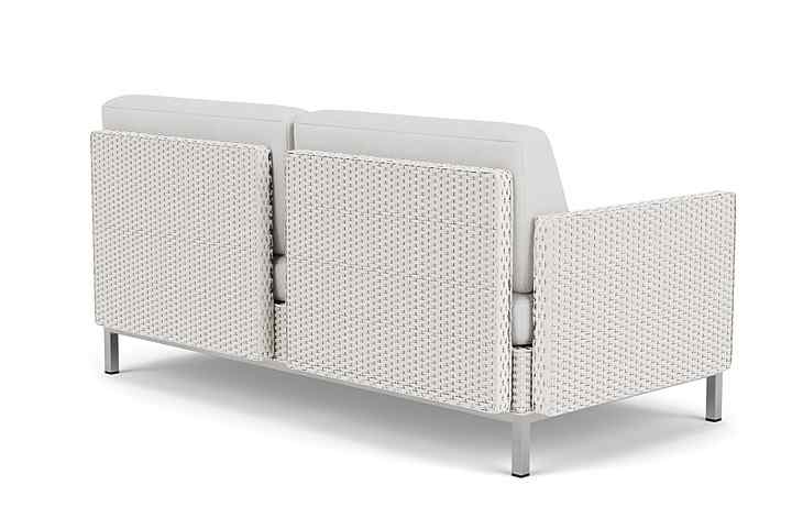 Elements Wicker Outdoor Settee with Loom Arms and Back