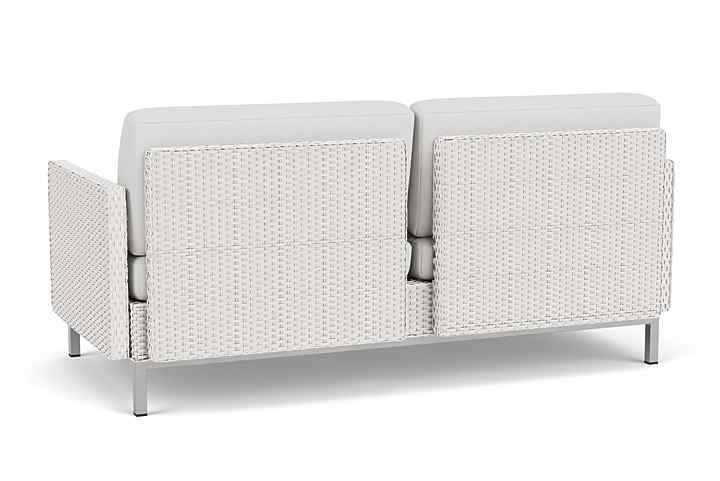 Elements Wicker Outdoor Settee with Loom Arms and Back