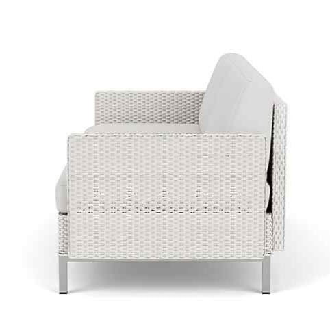 Elements Wicker Outdoor Settee with Loom Arms and Back
