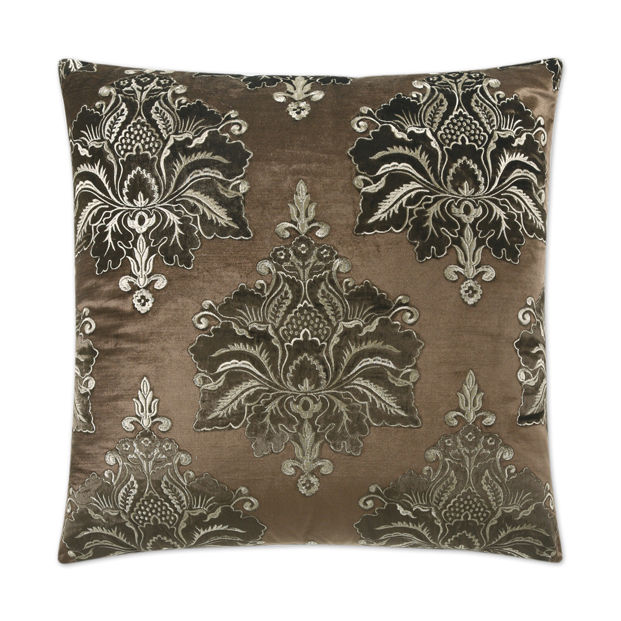 D.V. Kap Taj Mahal Chocolate Brown Throw Pillow With Insert