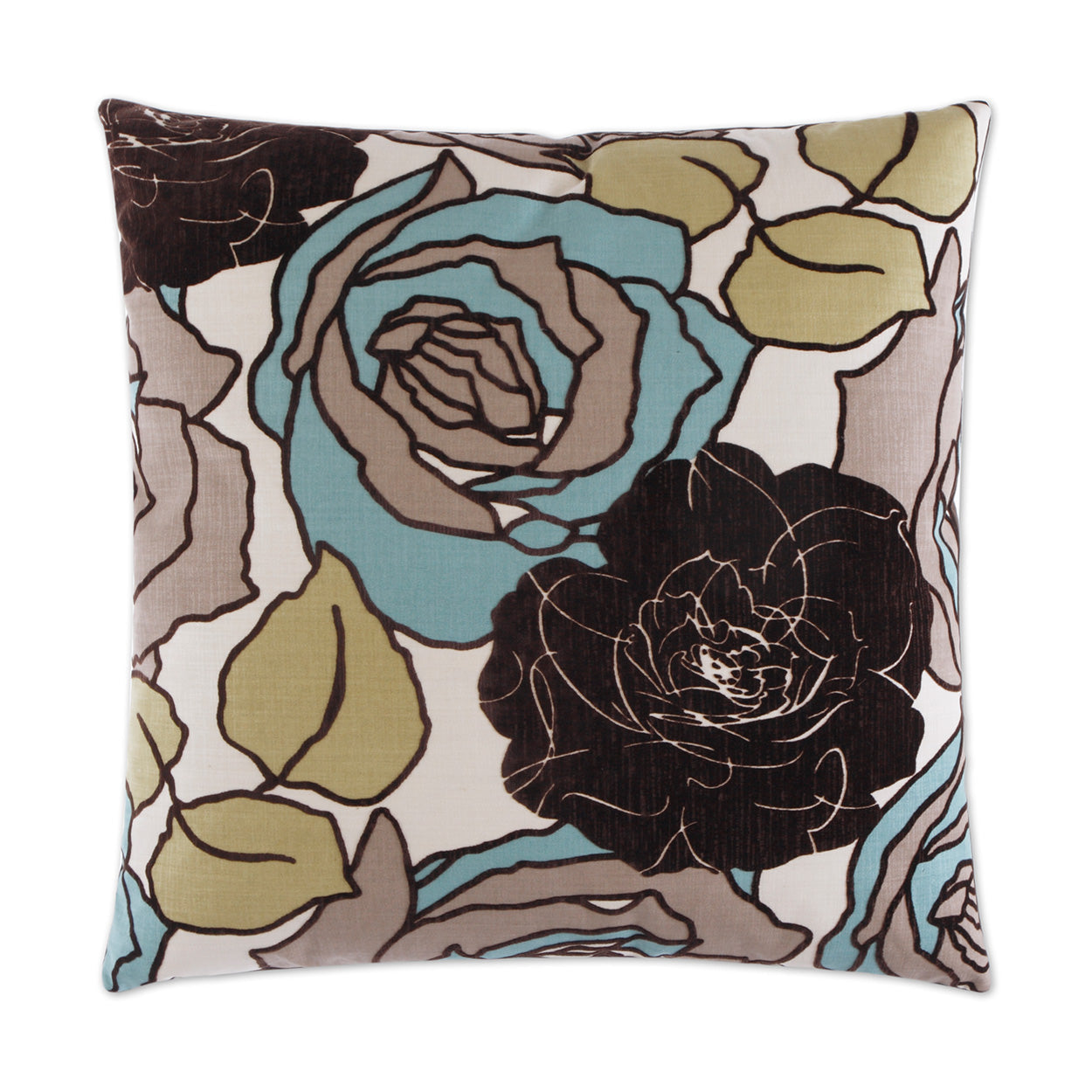 D.V. Kap Secret Garden Celadon Multi Color Throw Pillow With Insert