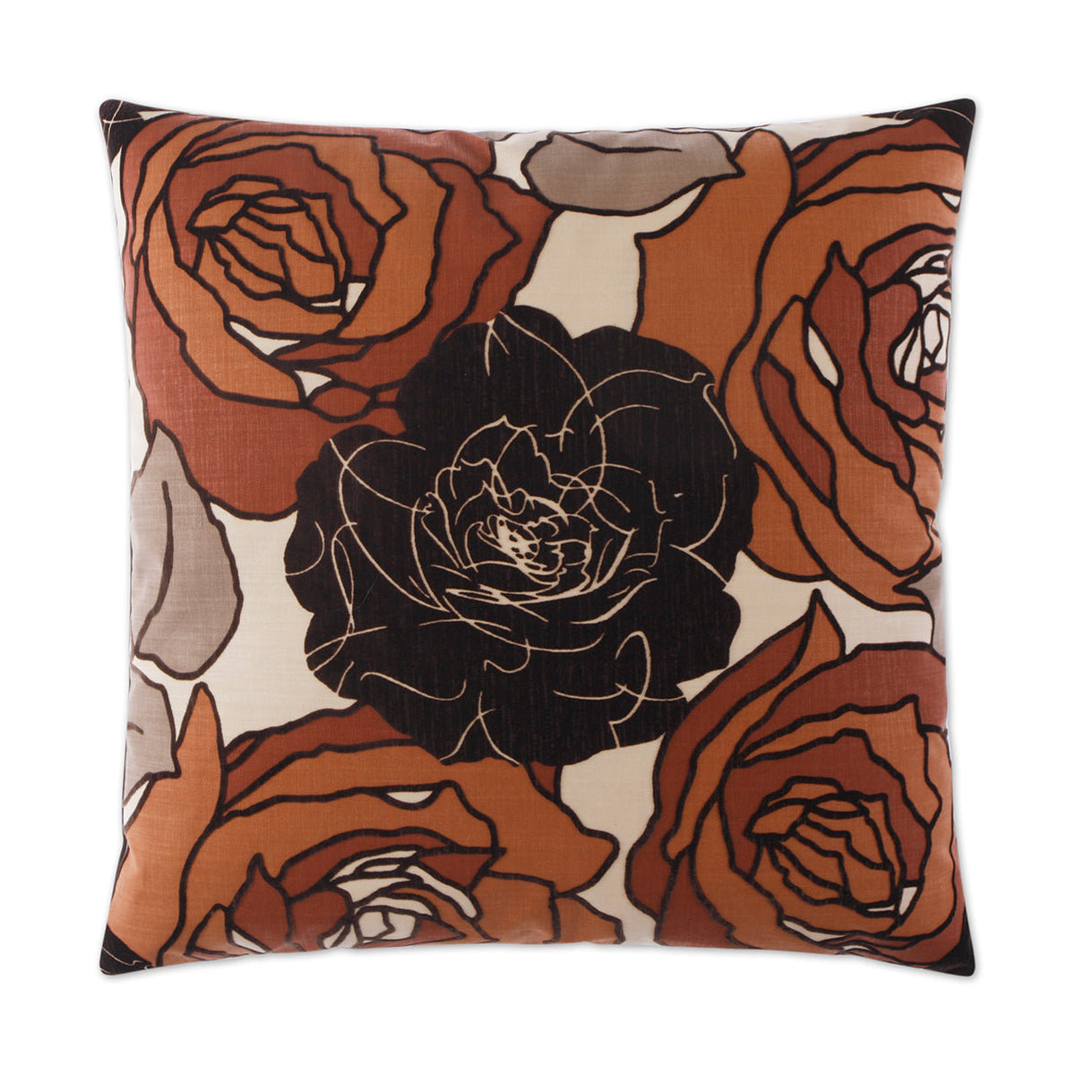 D.V. Kap Secret Garden Mink Multi Color Throw Pillow With Insert
