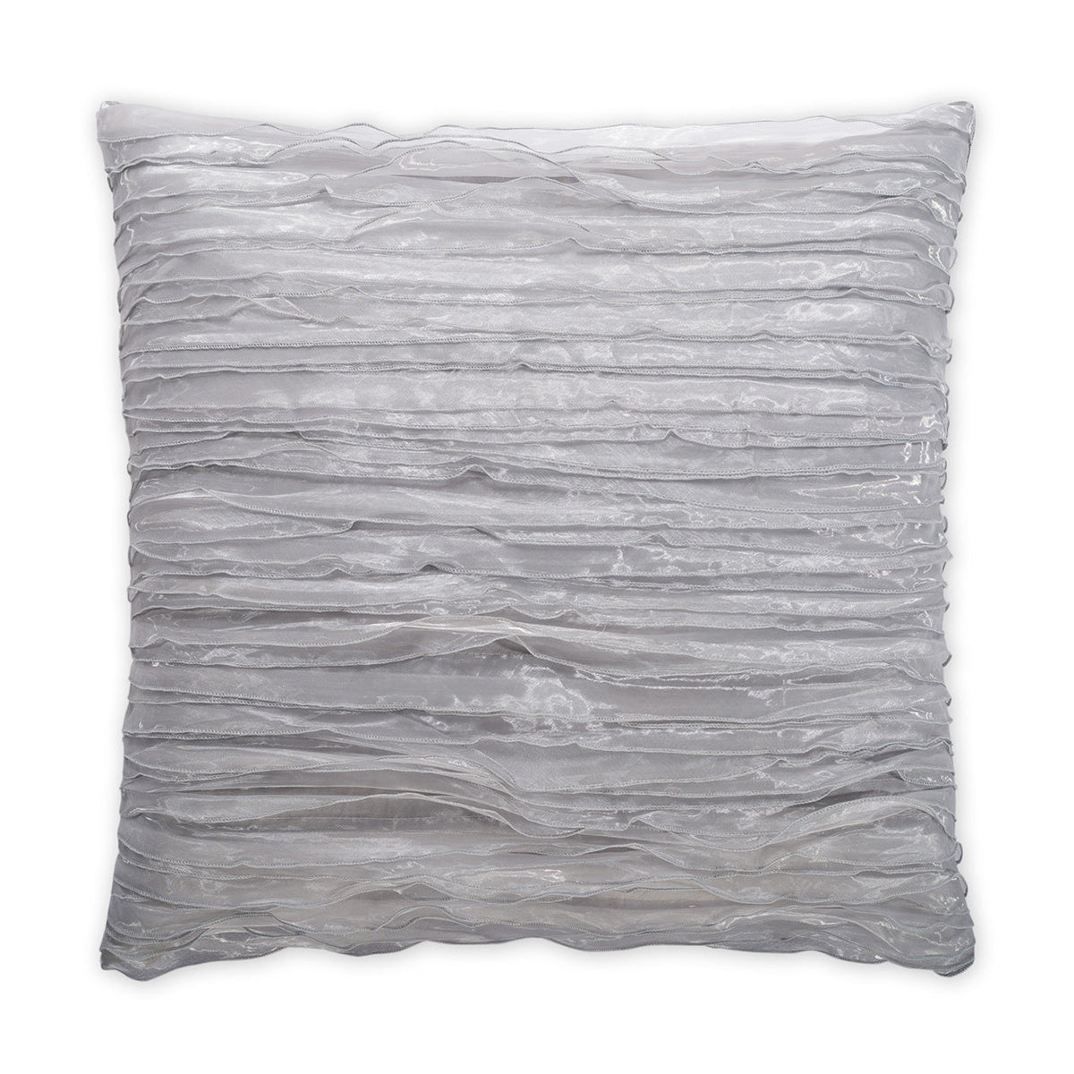 D.V. Kap Ruffles Silver Throw Pillow With Insert