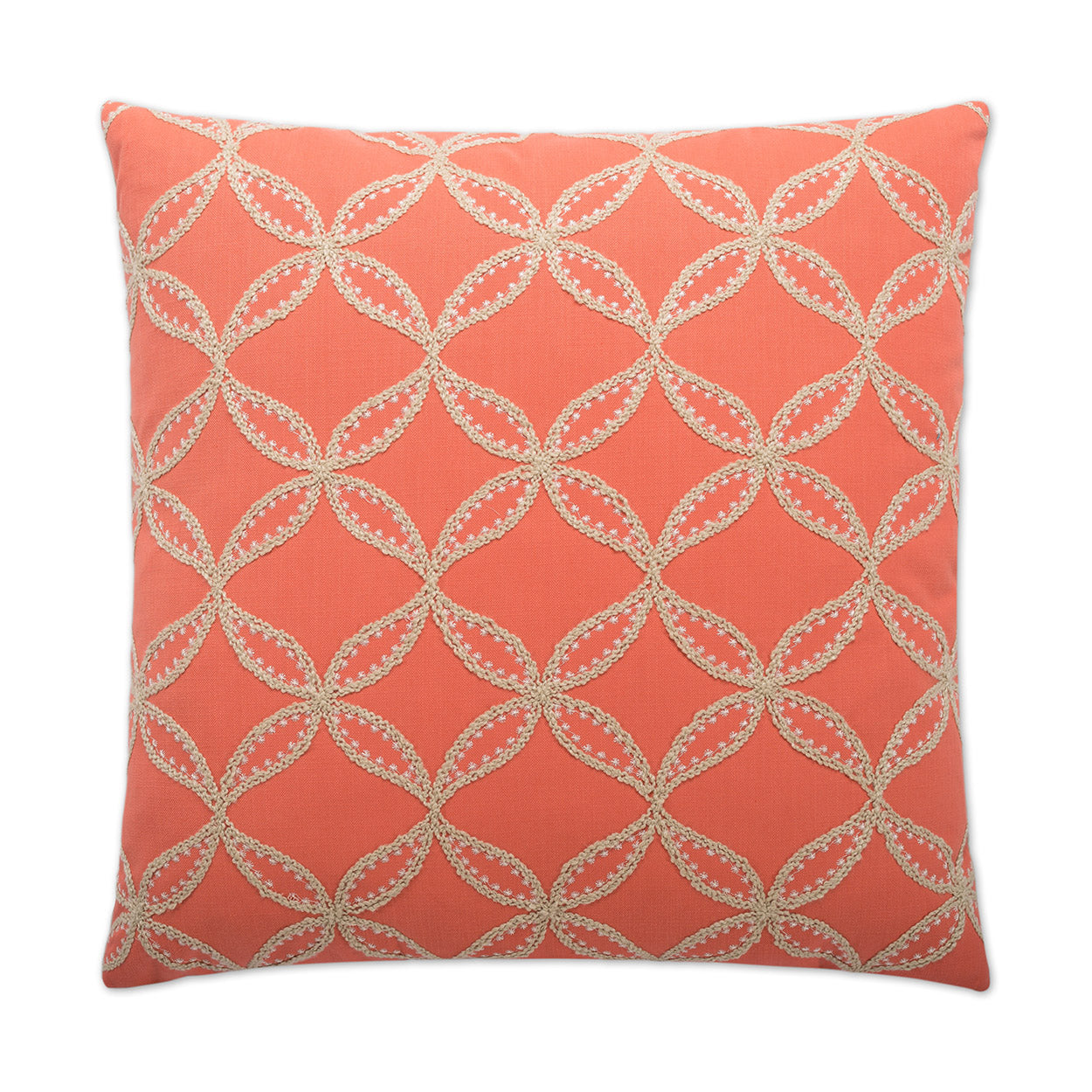 D.V. Kap Tanjib Salmon Red Throw Pillow With Insert