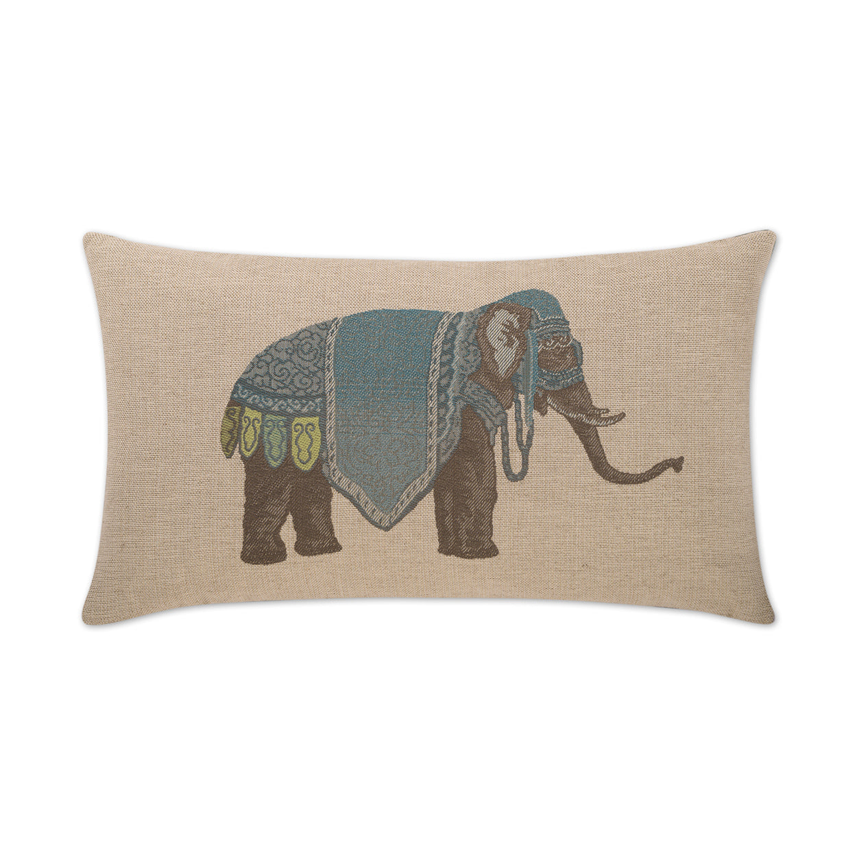 D.V. Kap Olifant Lumbar Azure Brown Throw Pillow With Insert