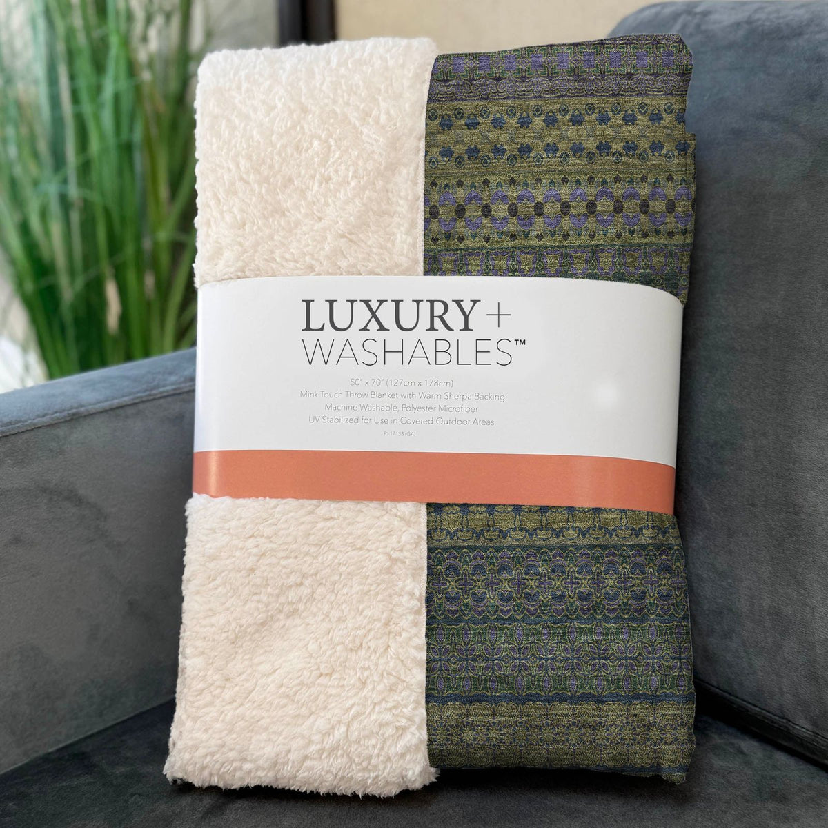 Stripes Olive Washable Indoor-Outdoor Rug