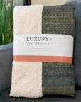 Stripes Olive Washable Indoor-Outdoor Rug