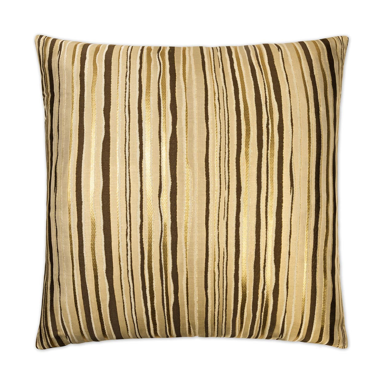 D.V. Kap Metallic Stripe Brown Throw Pillow With Insert