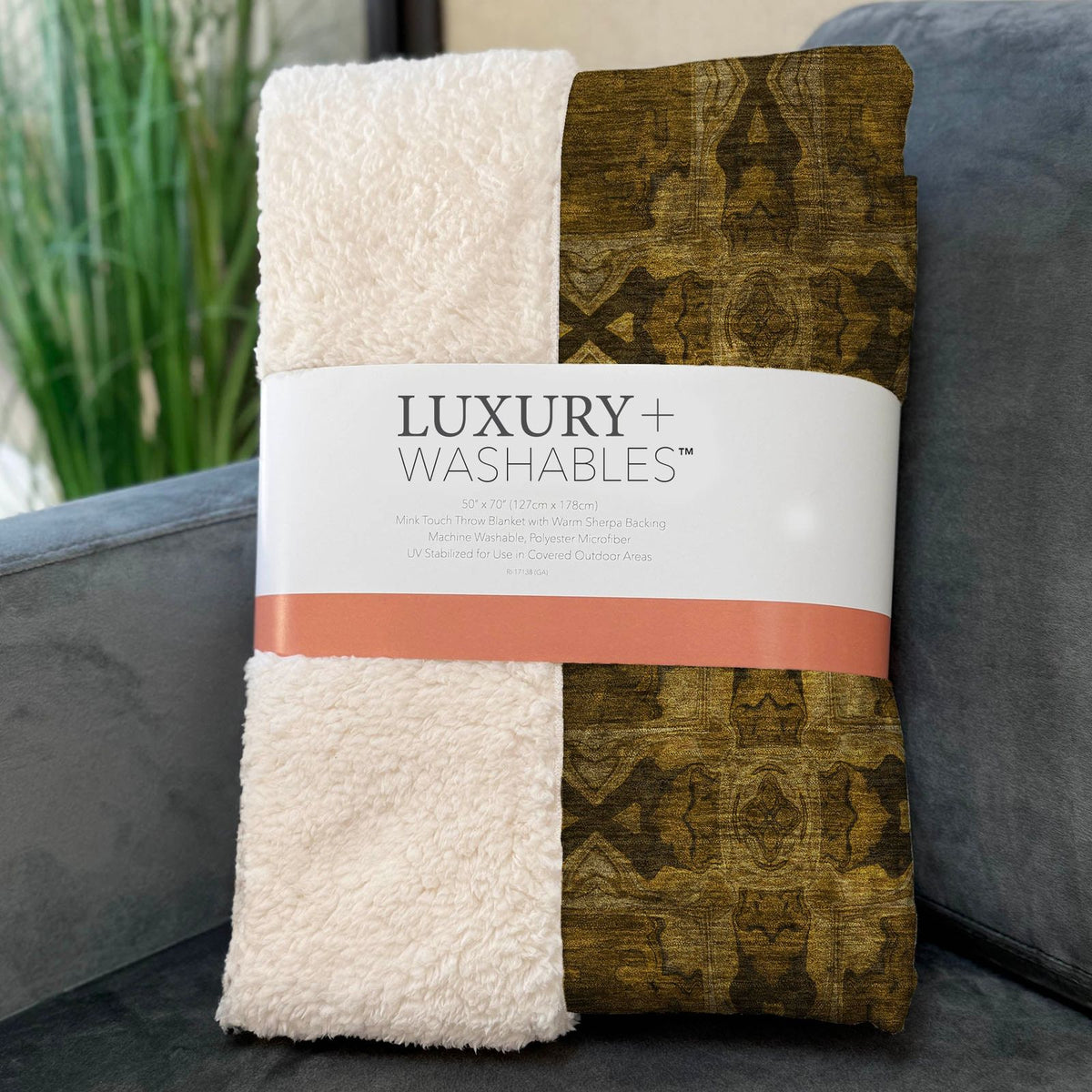 Panel Chocolate Washable Indoor-Outdoor Rug