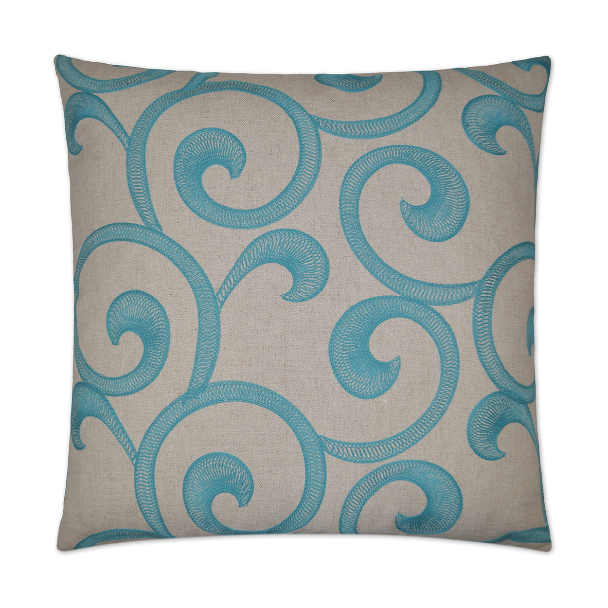 D.V. Kap Hampton Scroll Blue Throw Pillow With Insert