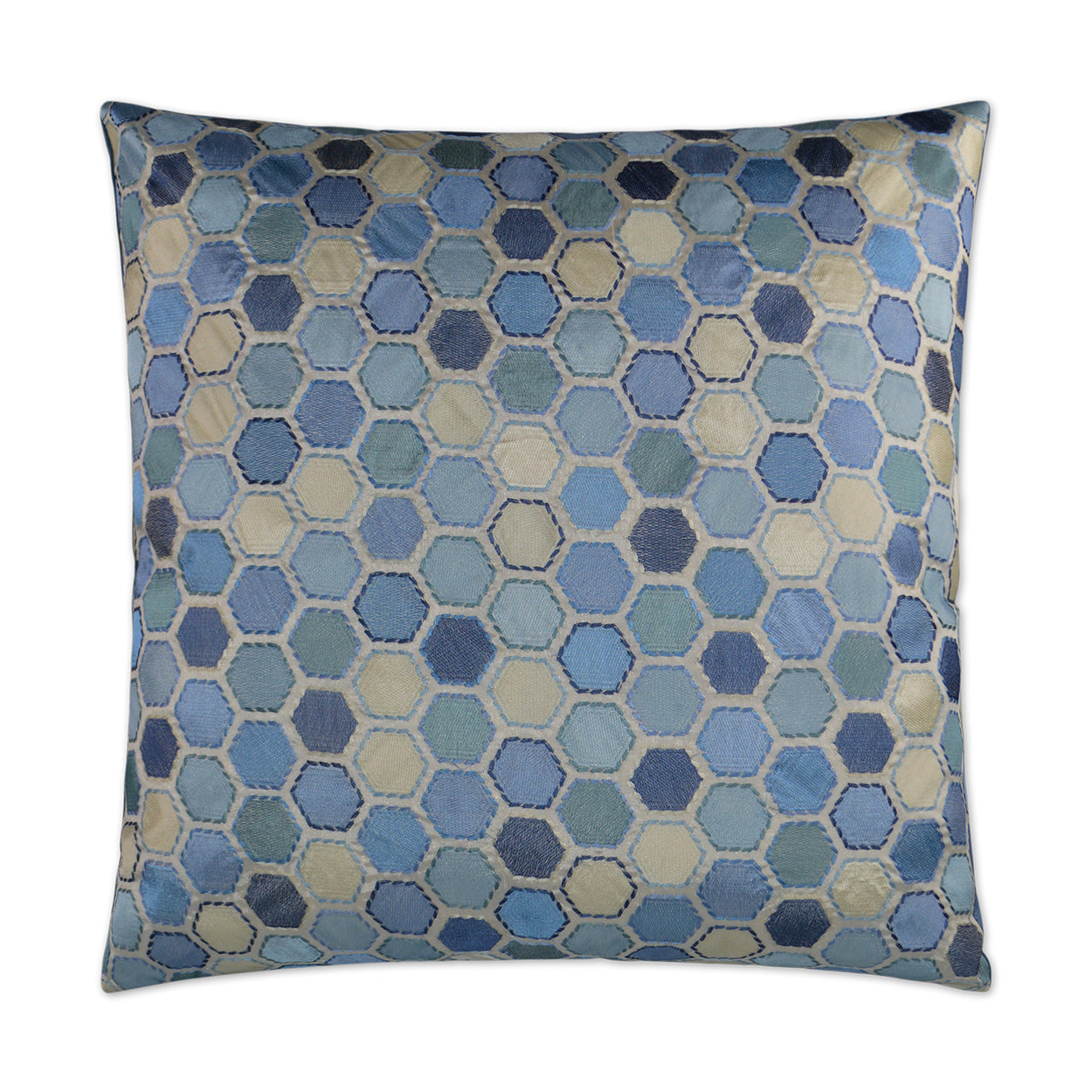 D.V. Kap Gem Market Porcelain Blue Throw Pillow With Insert