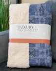 Panel Blue Washable Indoor-Outdoor Rug