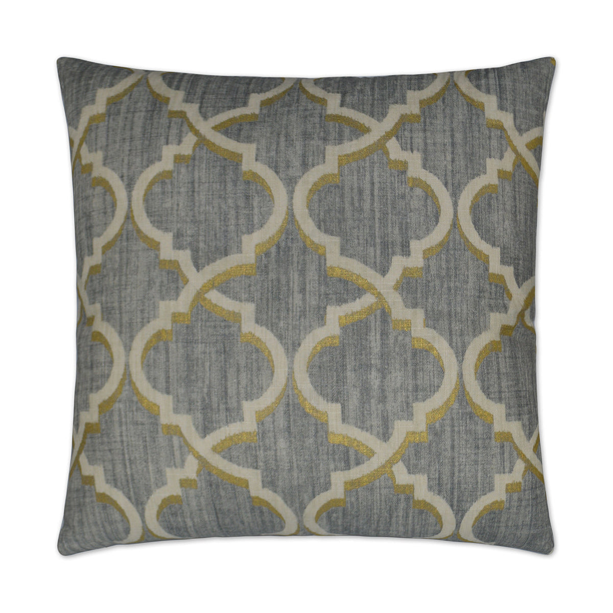 D.V. Kap Lustrous Lattice Graphite Grey Throw Pillow With Insert