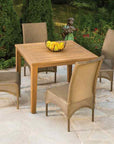 Loom High Back Armless Outdoor Dining Chair