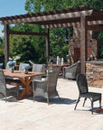 Loom High Back Armless Outdoor Dining Chair