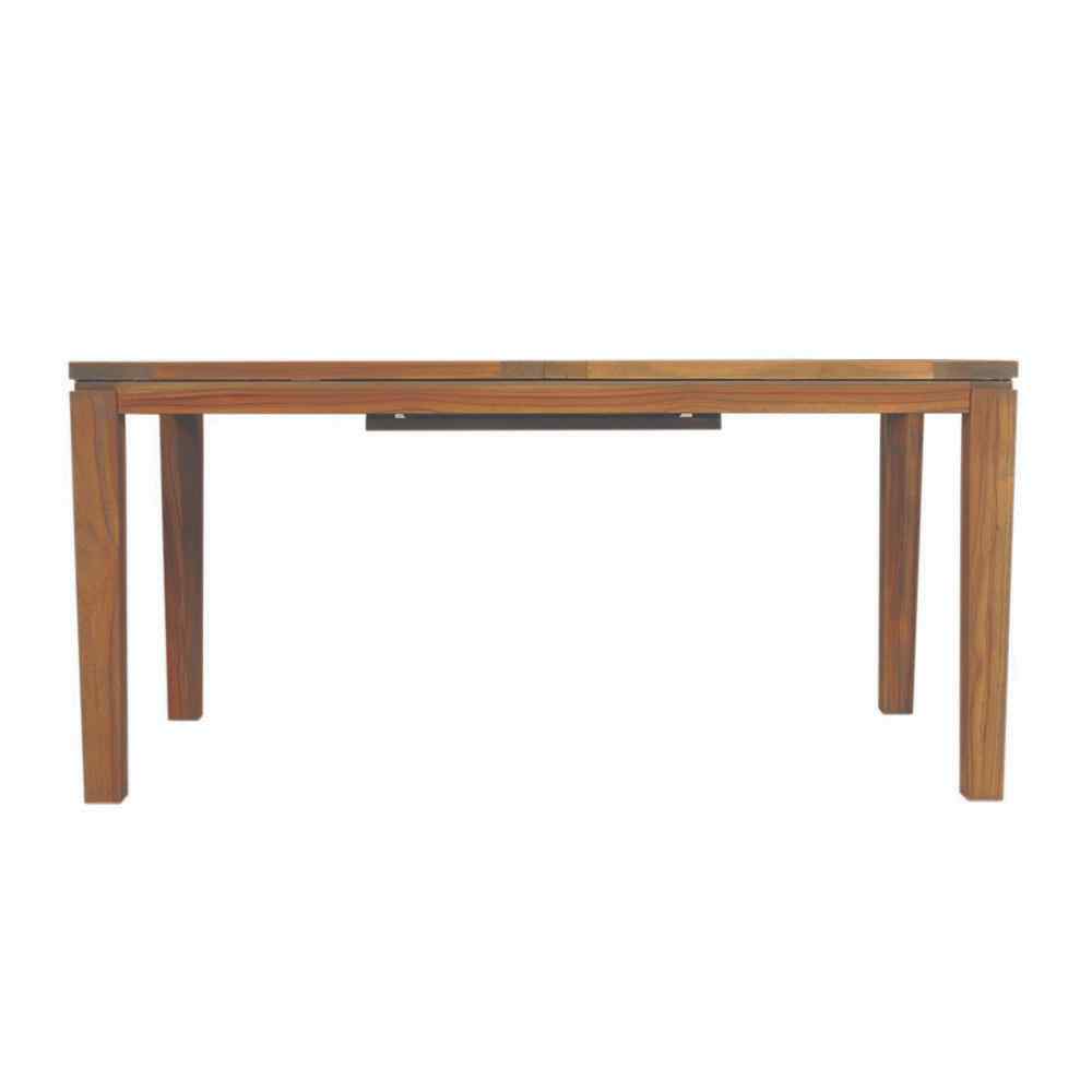 Lloyd Flanders Teak Butterfly Leaf Umbrella Outdoor Dining Table