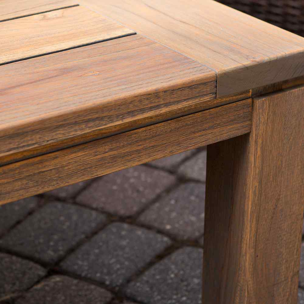 Teak Butterfly Leaf Umbrella Outdoor Dining Table